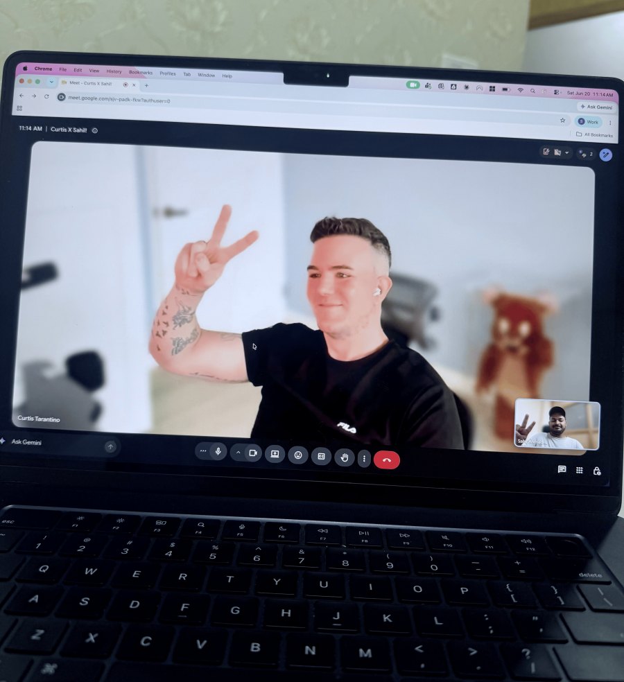 A FinTruction monthly review video call with a construction client